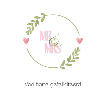 Postkaart | Mr&Mrs Gefeliciteerd 